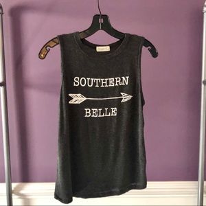 Gray Southern Belle Tank Top